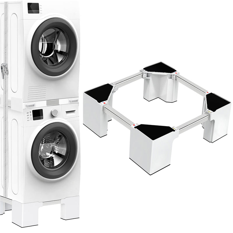 Adjustable trolley stand with plastic storage cabinet for refrigerator or washing machine