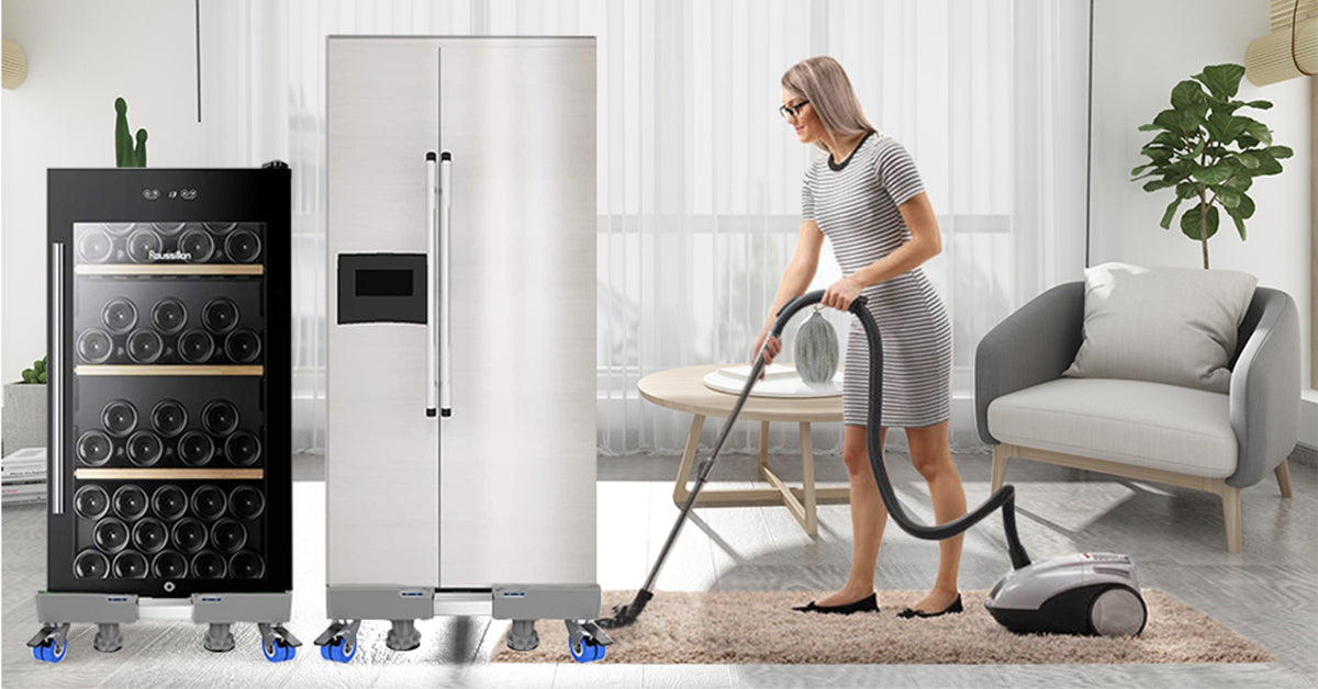 Washing Machine Base with 8 Feet + 4 Wheels