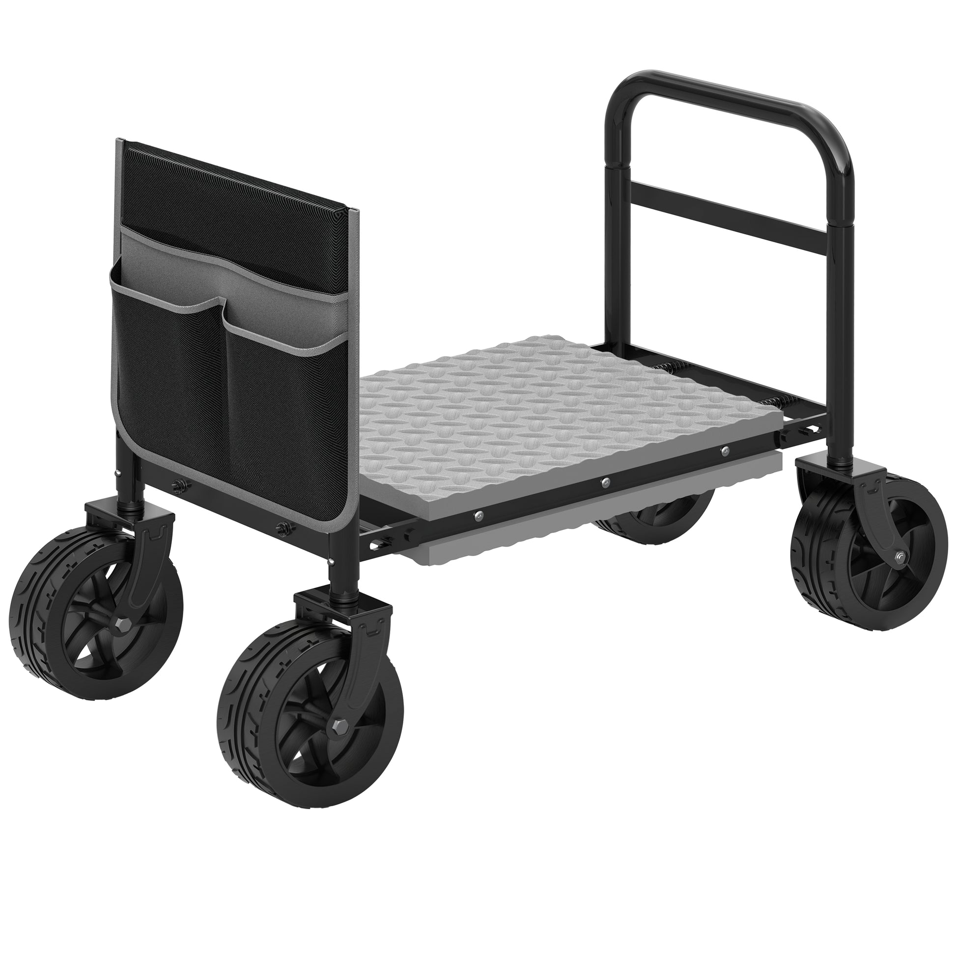 NIUXX Garden Kneeler and Seat folded with tool pouch and wheels on a white background