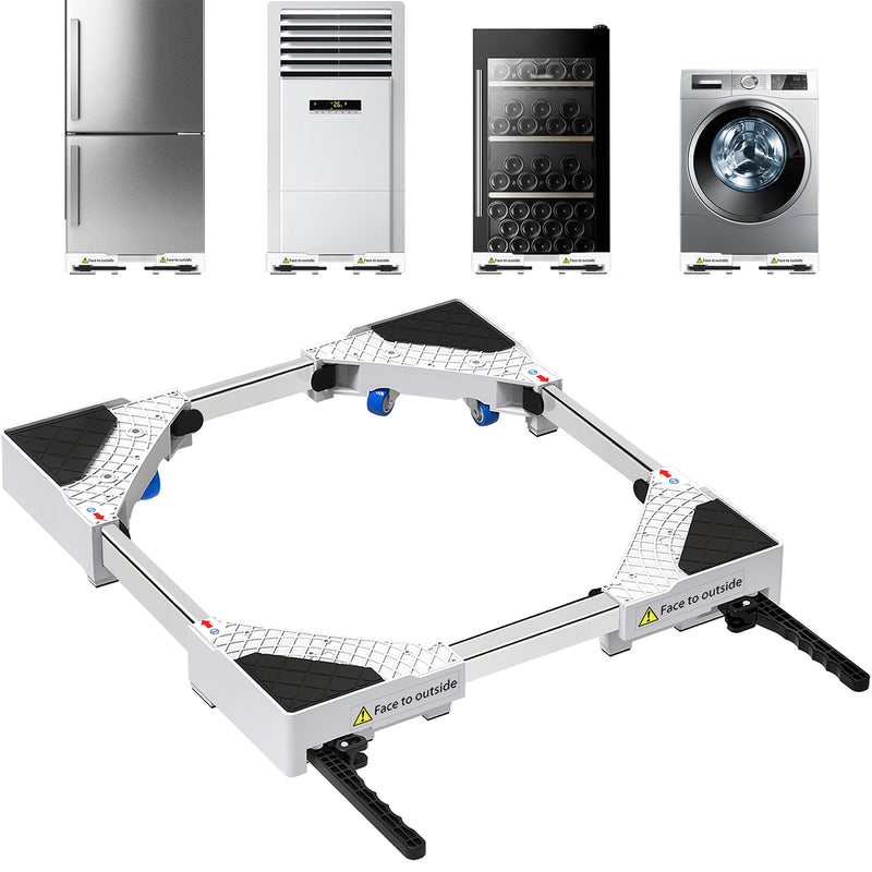 White plastic appliance dolly cart base with wheels for washing machine and refrigerator