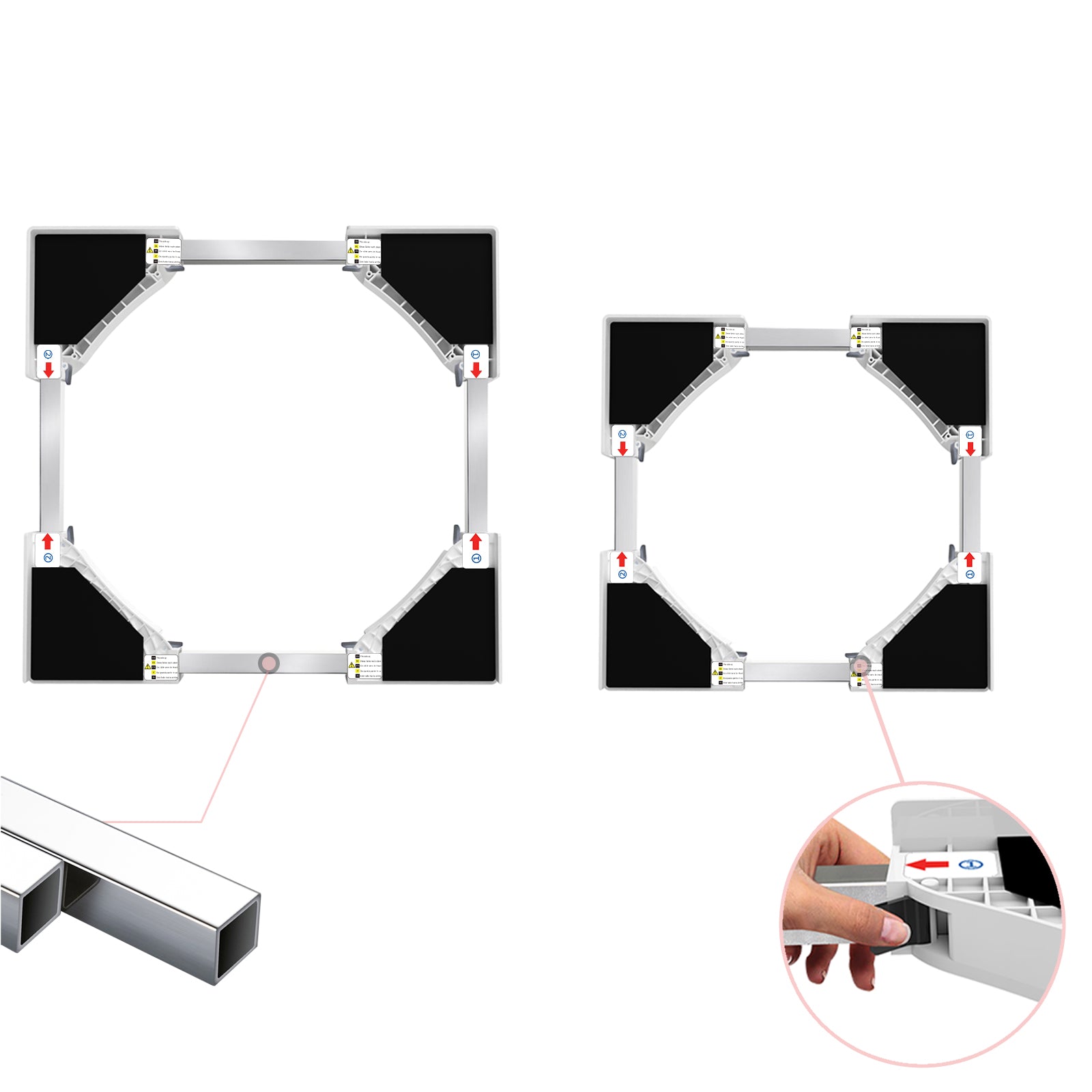 Stacking kit adjustable shelves with ratchet mechanism for washer and dryer