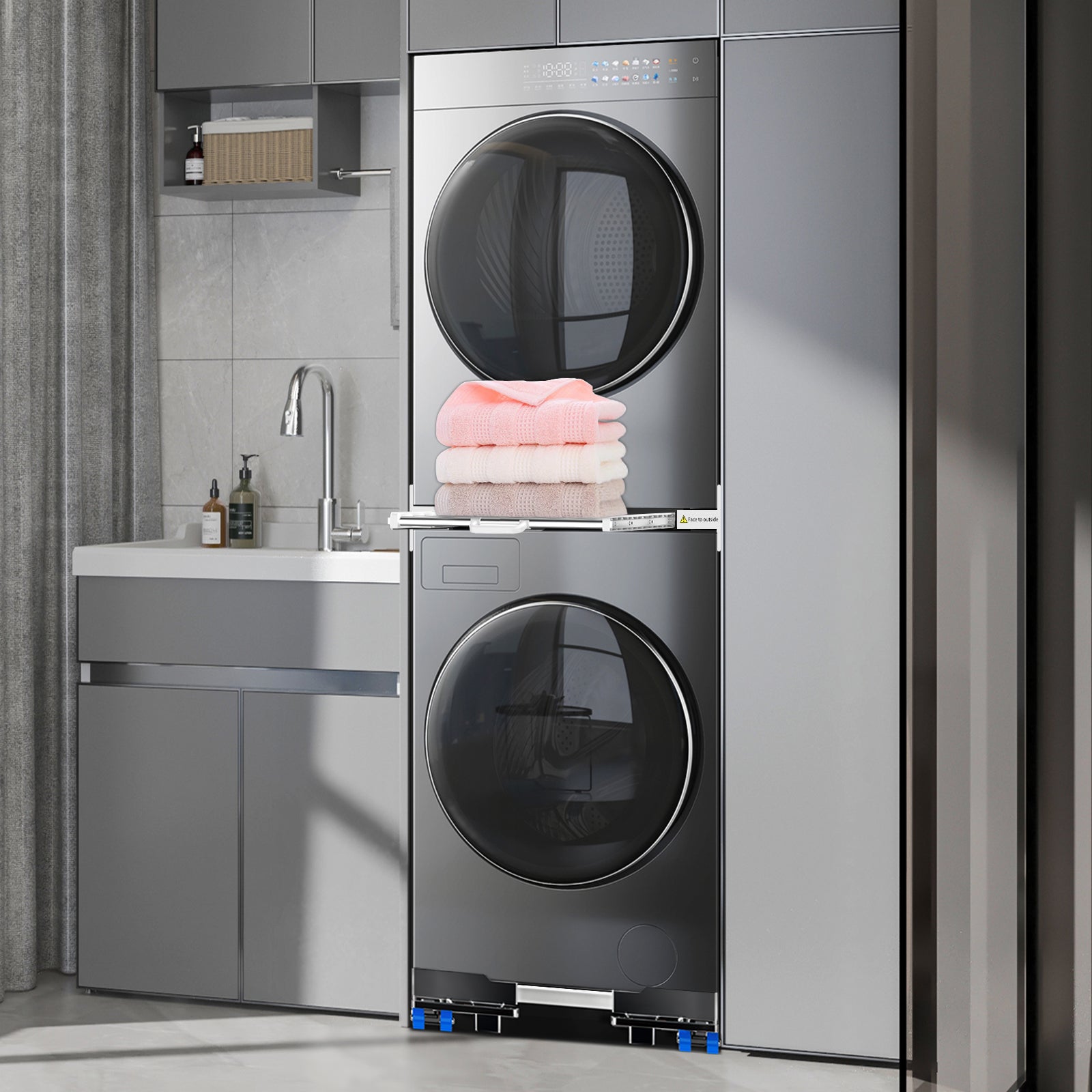 Compact washing machine base with dimensions 28.5x7cm