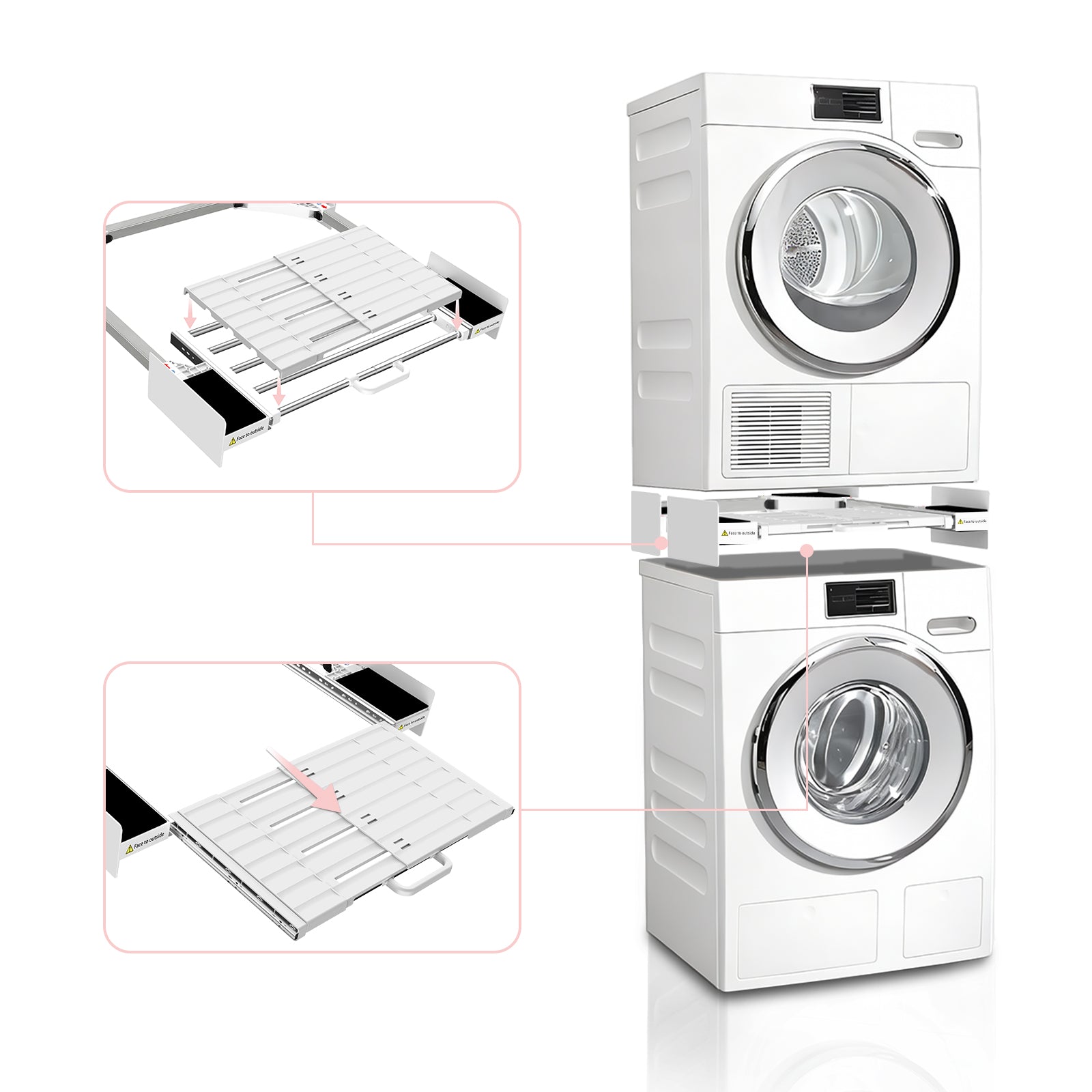 NIUXX W519A stacking kit intermediate frame with extendable towel rail