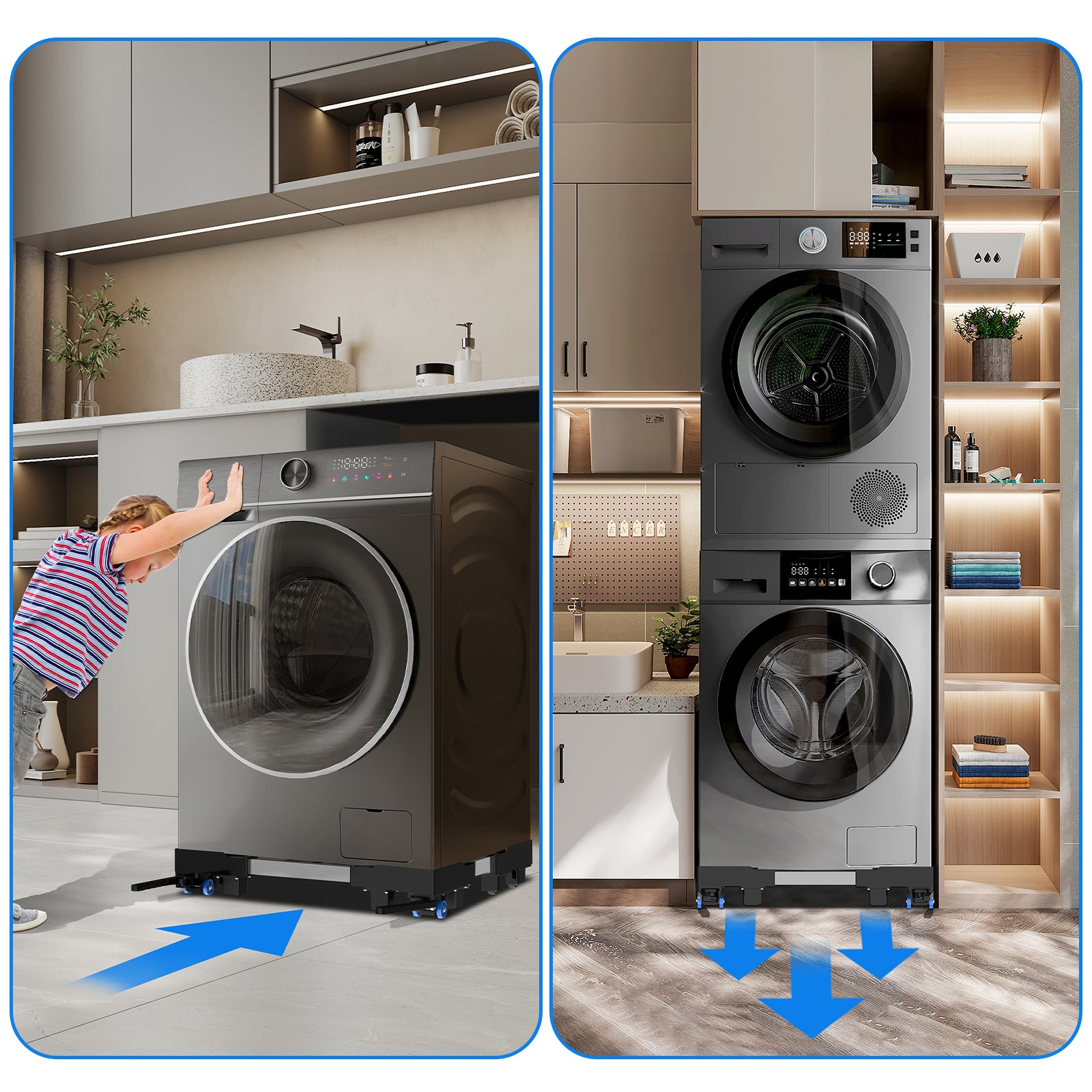 Heavy-duty washing machine base supporting up to 400kg