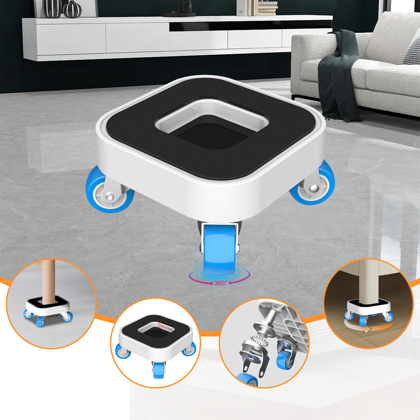 Furniture lift tool with non-slip pads positioned next to a heavy appliance for moving.