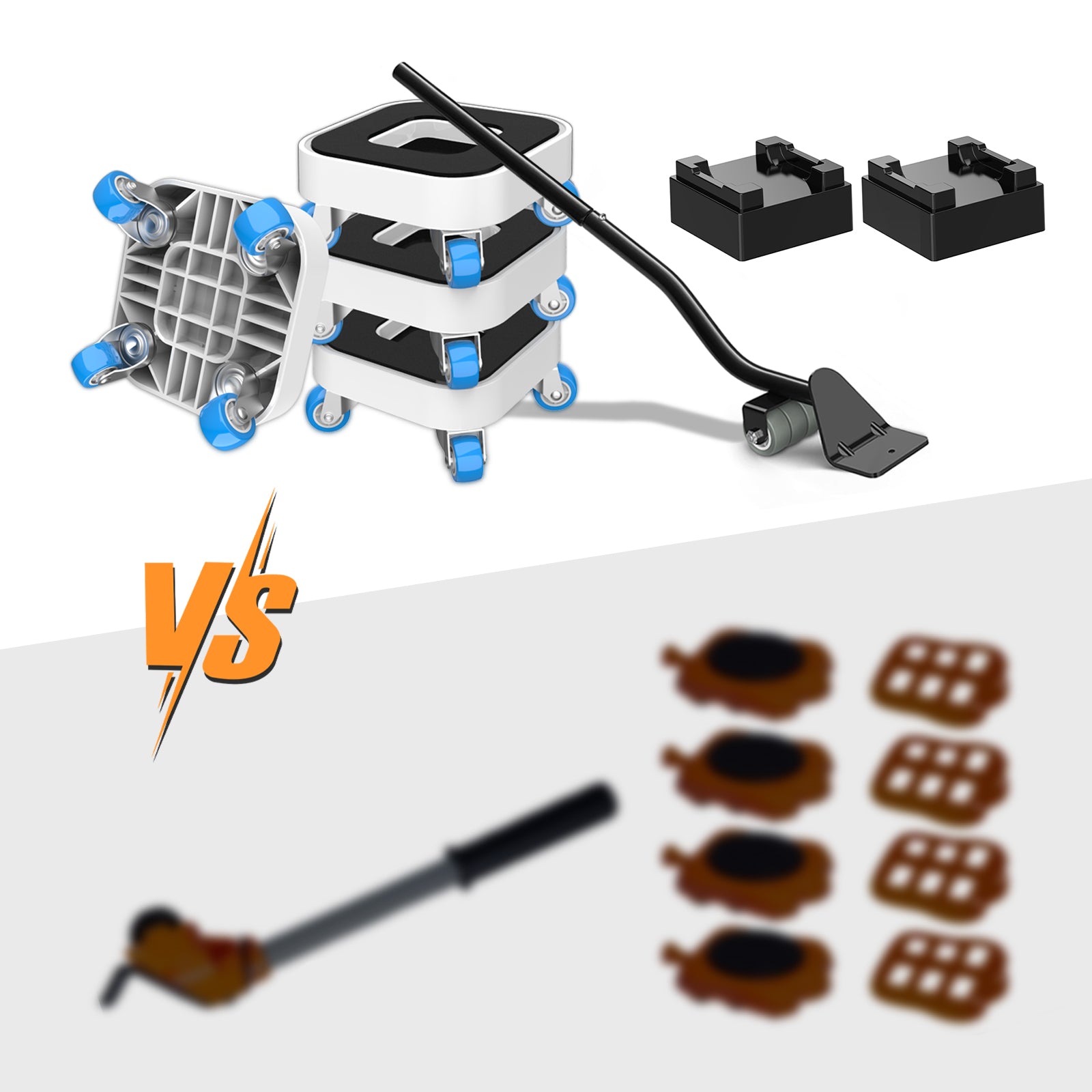 Moving a heavy sofa using the furniture dolly set
