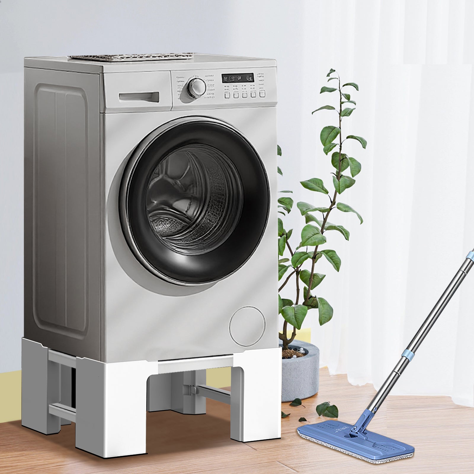Stand with a dryer placed on top, demonstrating stability and fit