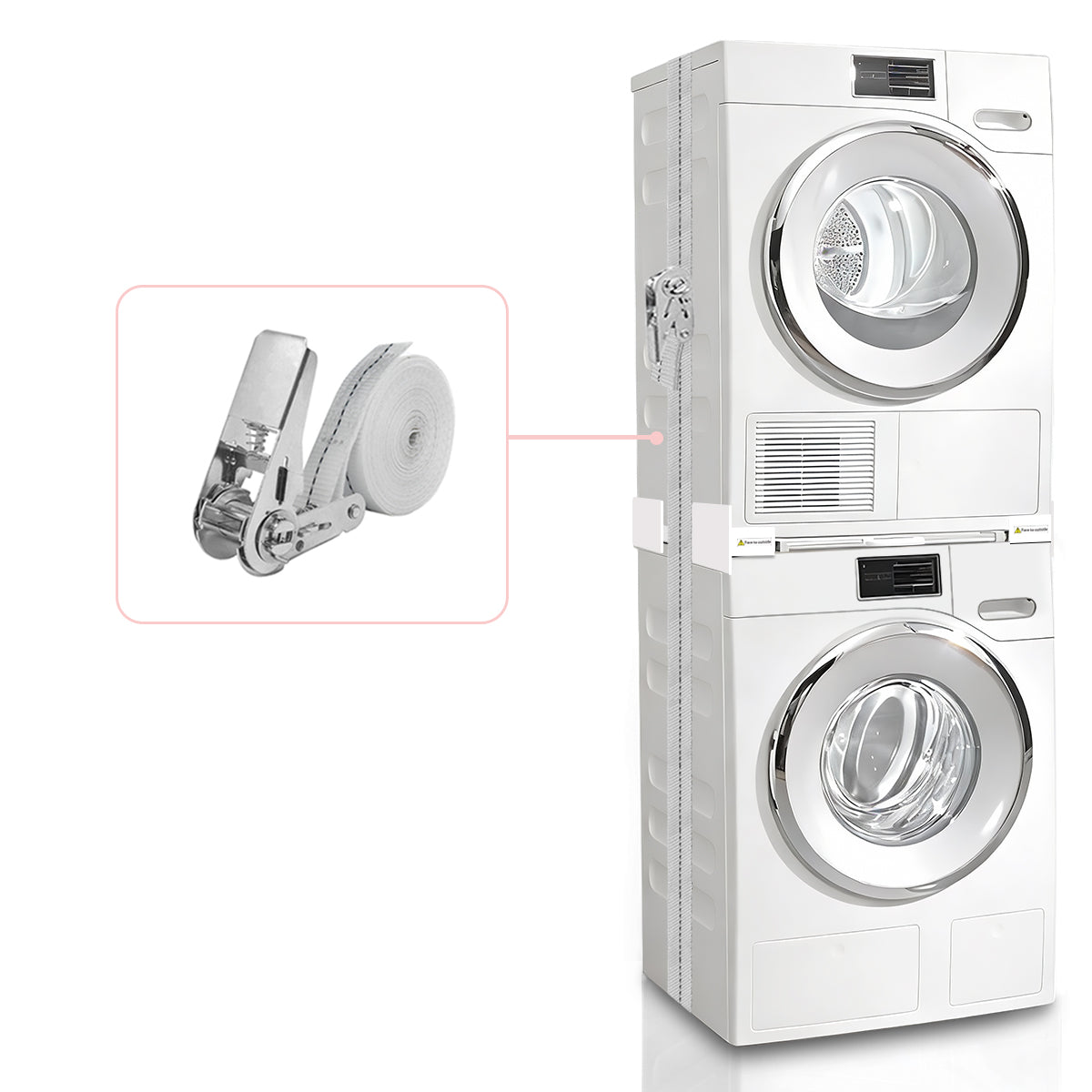 Durable plastic and stainless steel stacking kit components