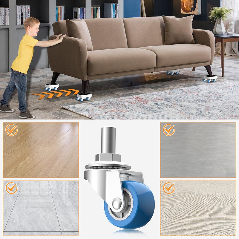 Non-slip pads included to secure furniture on the dolly