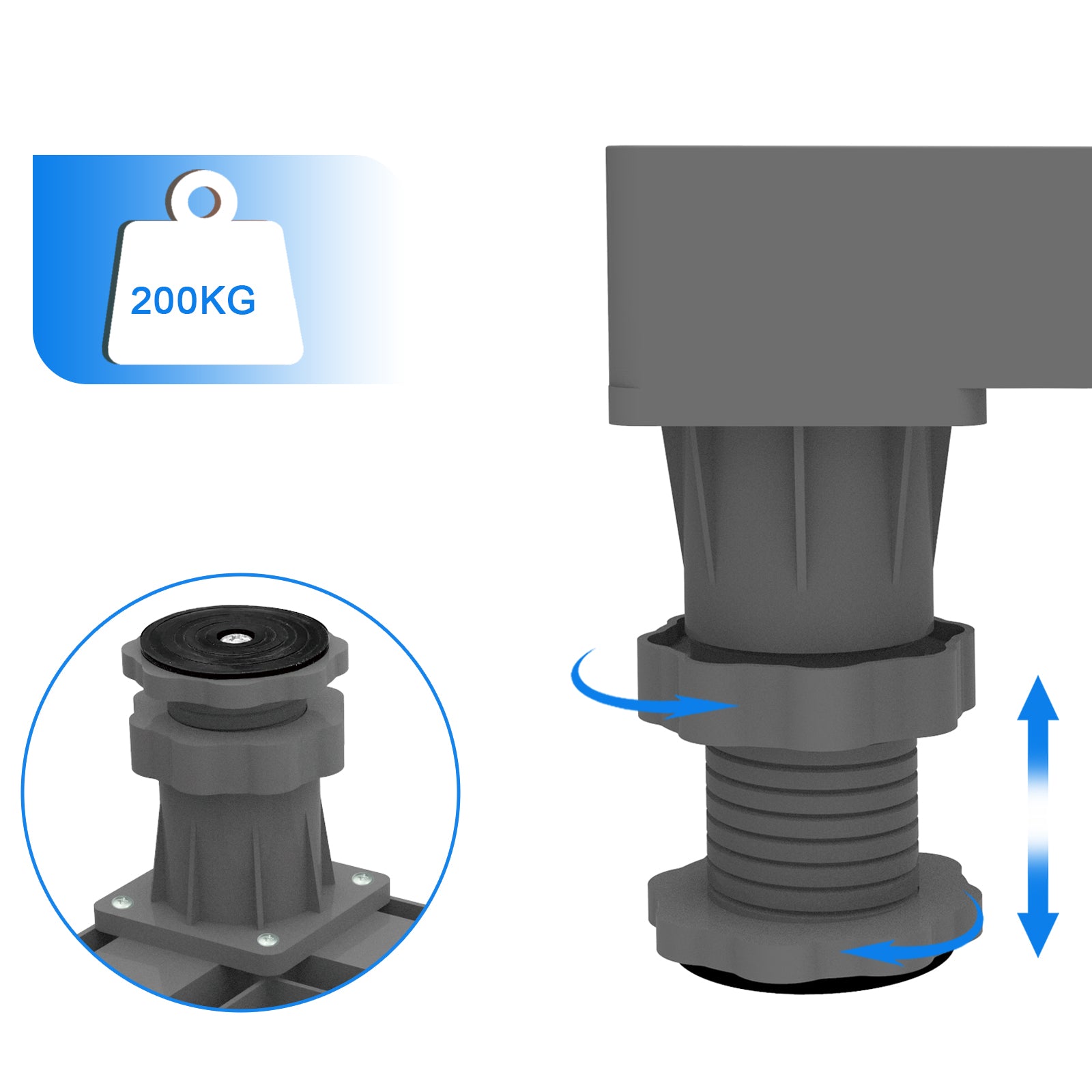 Refrigerator standing on adjustable holder base to prevent moisture