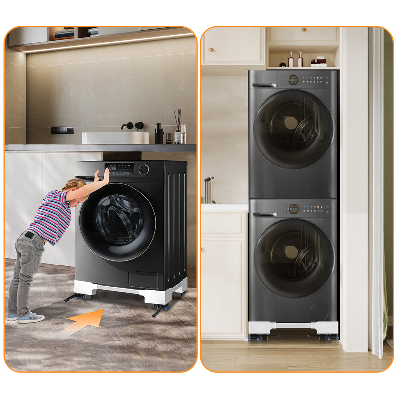 Stand placed under a washing machine for easy movement