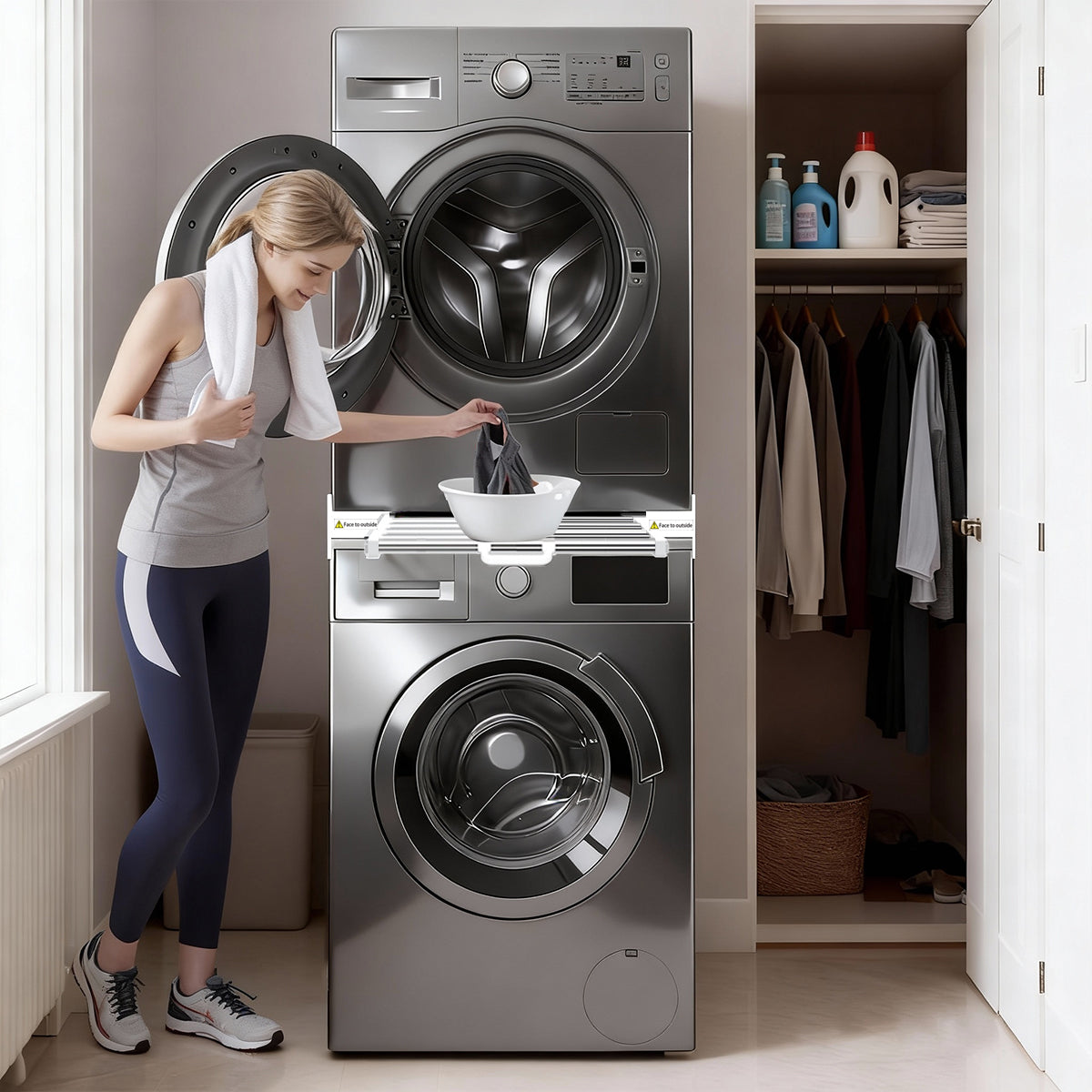 Pull-out sliding shelf for easy loading