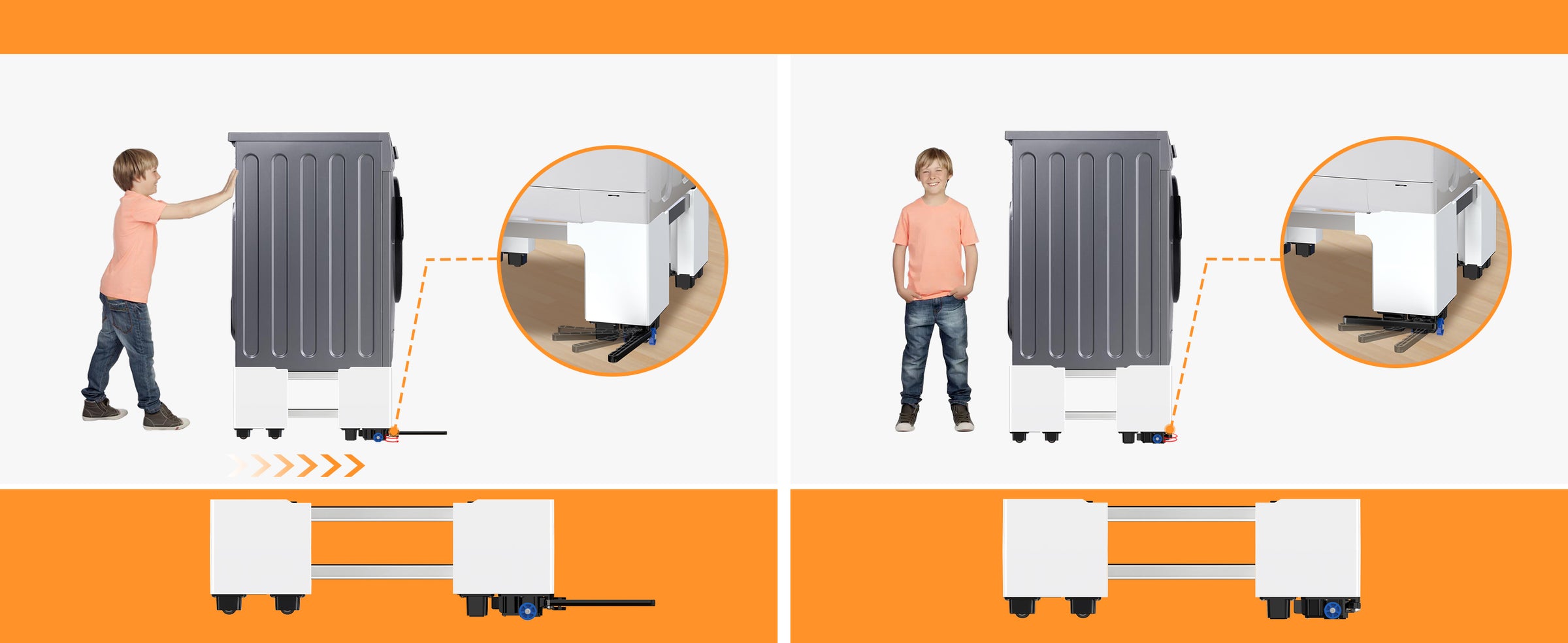 Three-Tier Washing Machine Stand with Storage