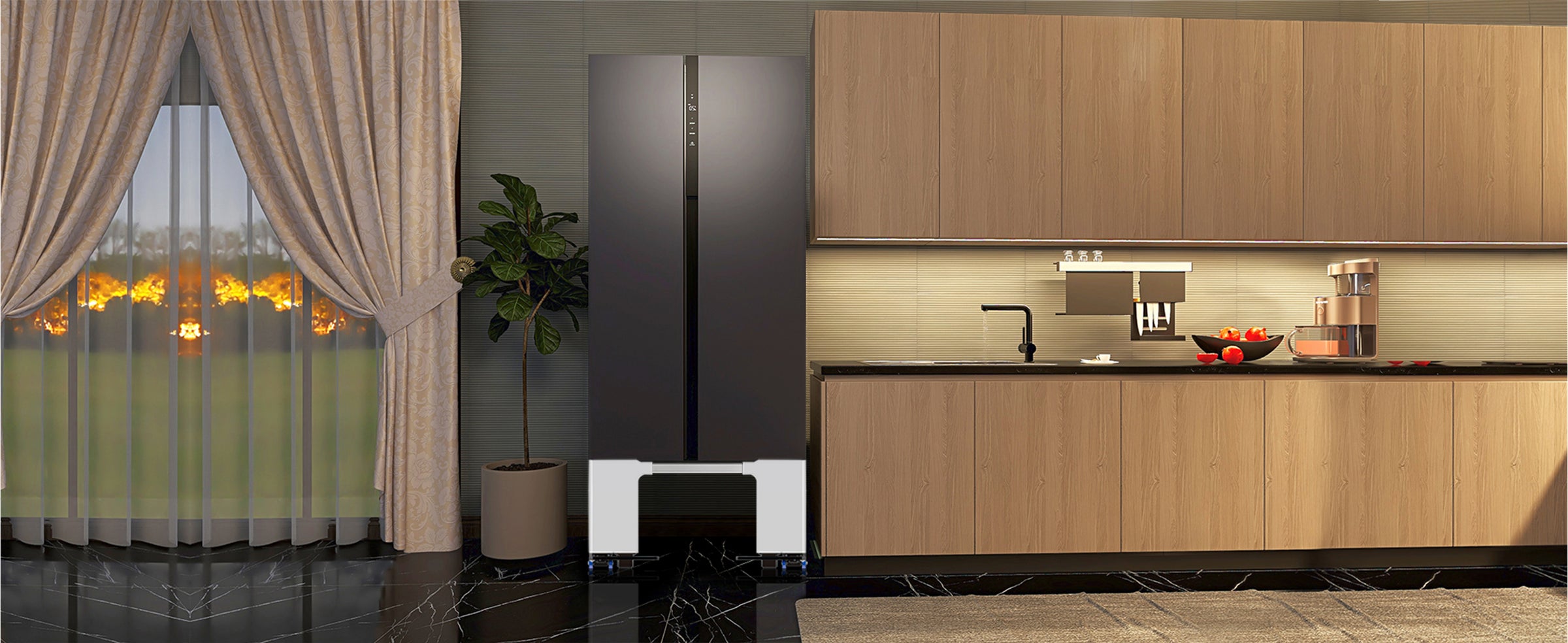 Three-Tier Washing Machine Stand with Storage