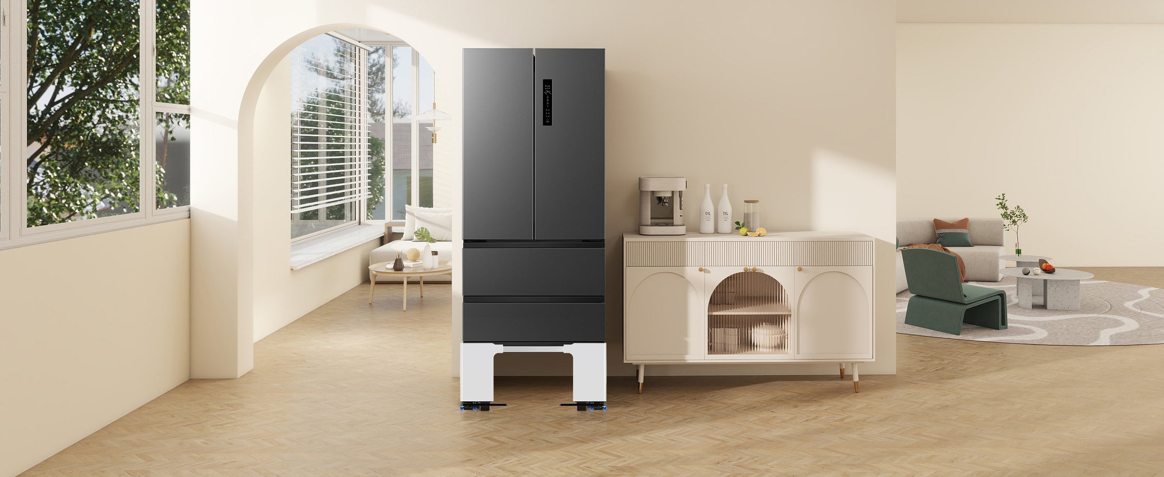 Three-Tier Washing Machine Stand with Storage