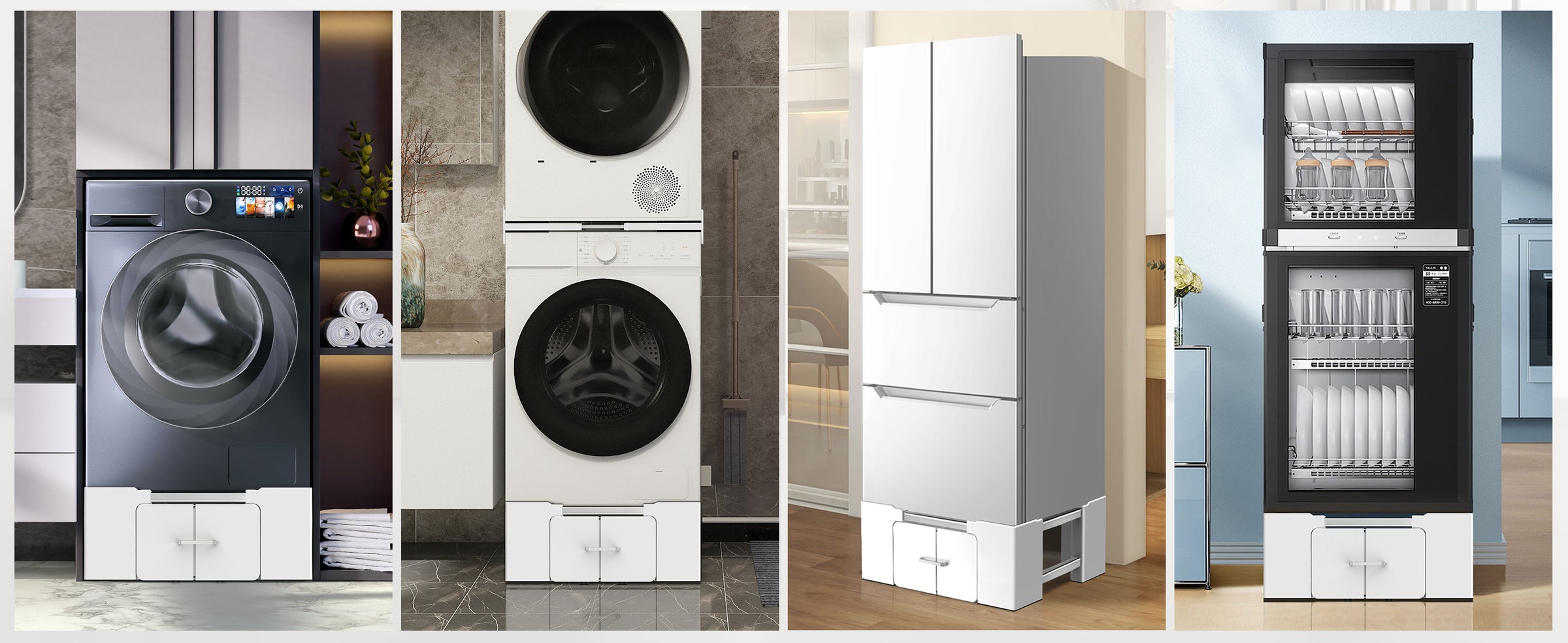 Washer Dryer Stand Base with Drawer Storage