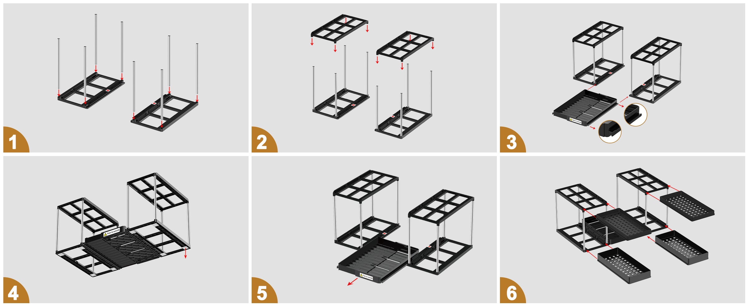2 Tier Sliding Under Sink Organizers