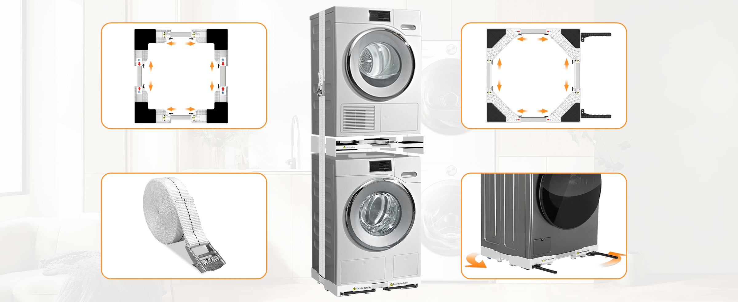 Holder for Dryer and Washing Machine