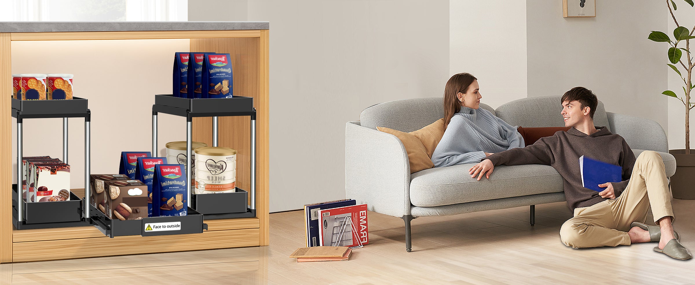 2 Tier Sliding Under Sink Organizers
