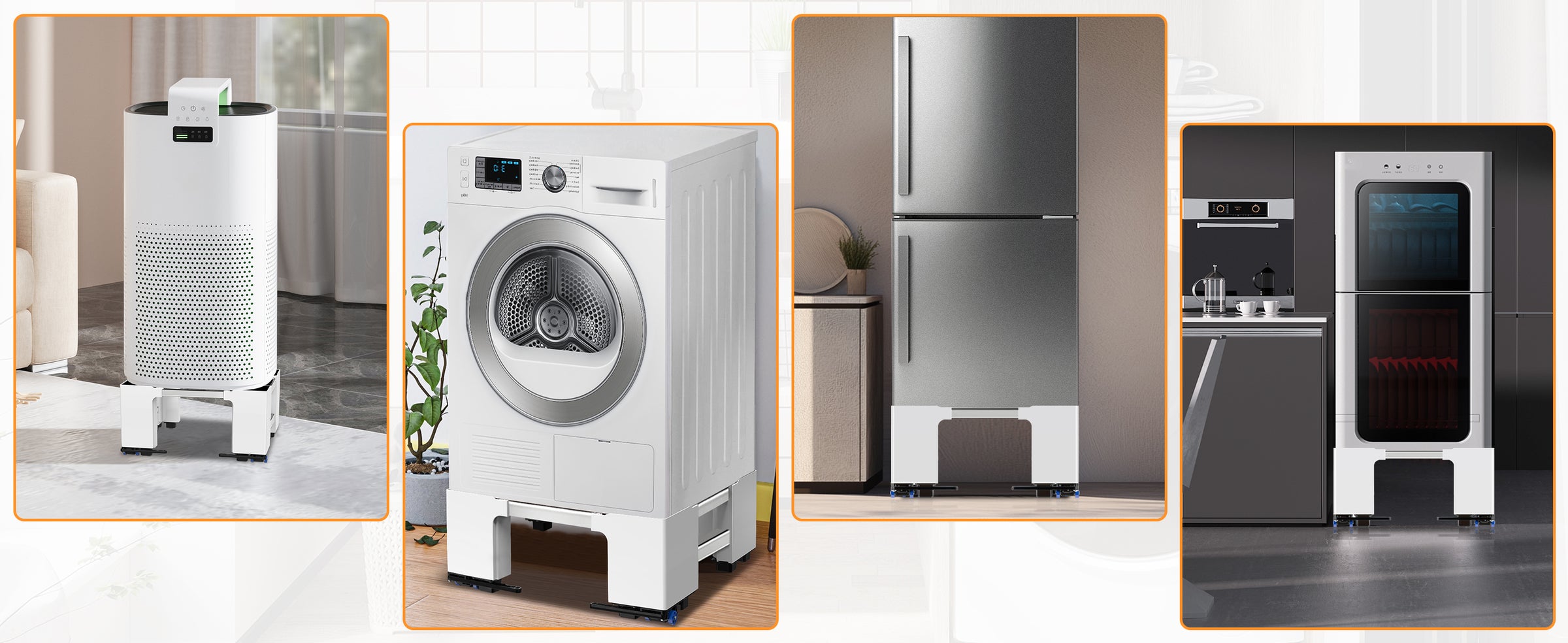 Three-Tier Washing Machine Stand with Storage