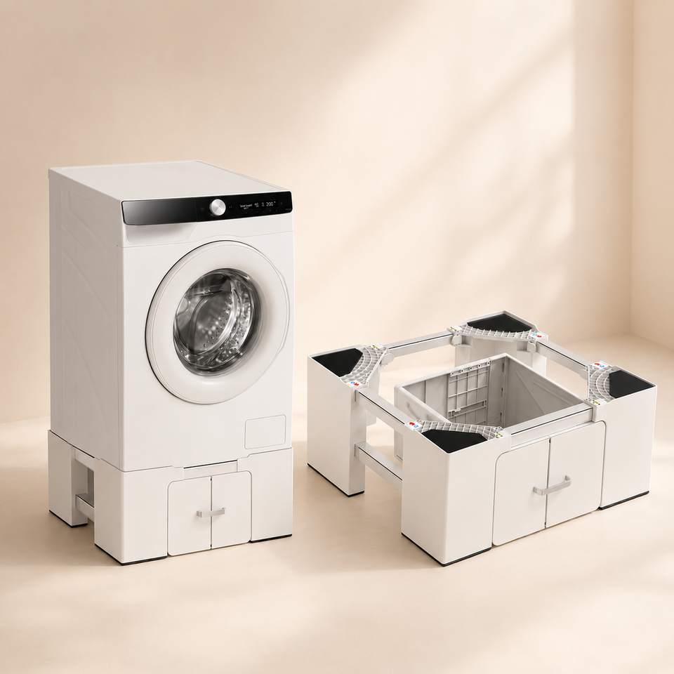 Washer Dryer Stand Base with Drawer Storage